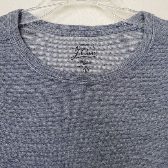 J. Crew Knitted Goods Tee Long Sleeve T-Shirt Heather Blue Color Size Large - Picture 2 of 16